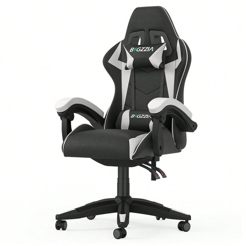 Black white ergonomic gaming - white,