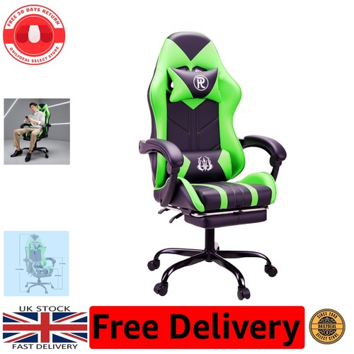 Ergonomic green gaming chair - green,