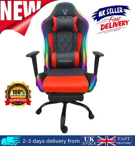 Led rgb reclining gaming chair - led,