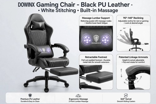 Dowinx gaming chair - chair, black