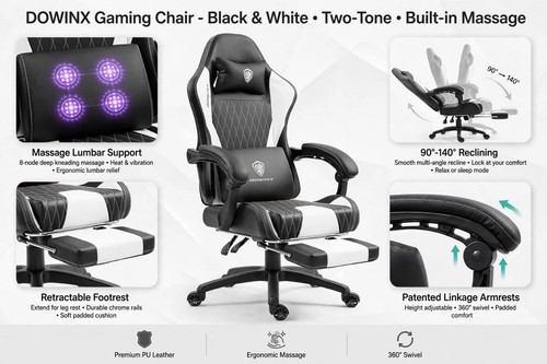 Dowinx gaming chair - chair, black
