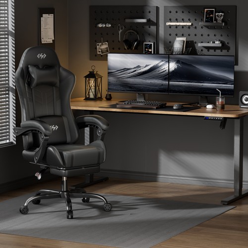 Gaming chair with - gaming, footrest