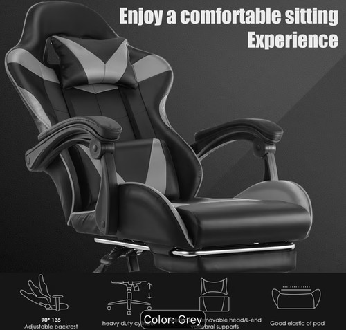 Gaming chair with footrest - gaming,