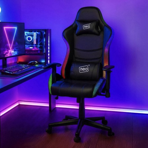 Neo black faux leather - faux, gaming