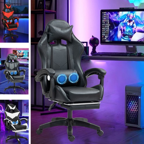 Leather gaming chair massage - leather,