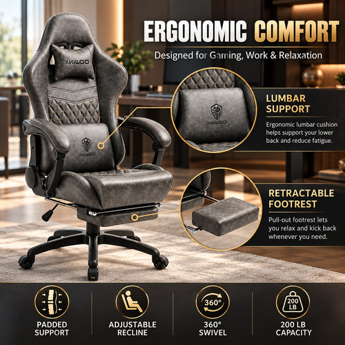 Dowinx grey gaming chair - dowinx,