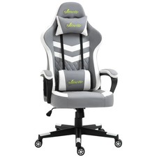Grey Gaming Chair Faux Leather