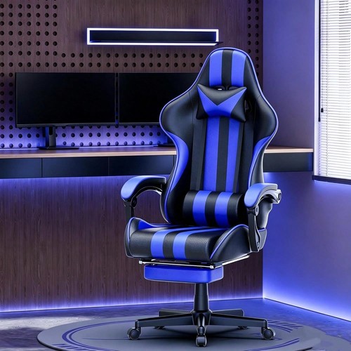 Blue black gaming chair with - blue,